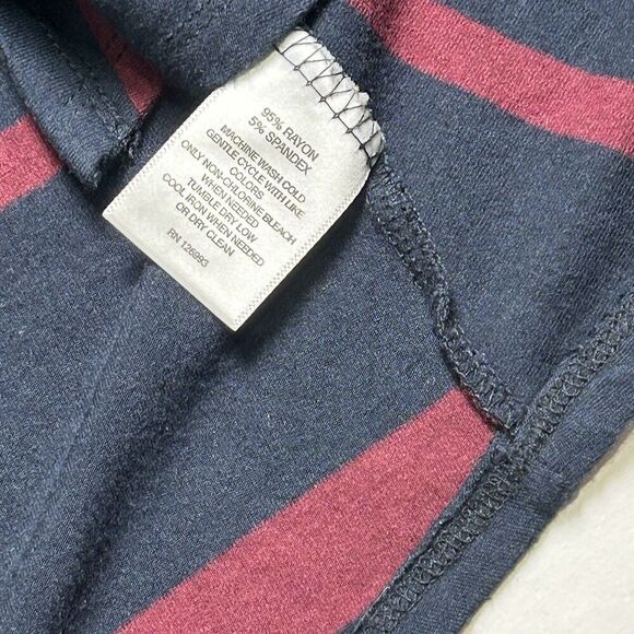 Hannah Plus Size Women’s Striped Cardigan Maroon Navy Size 3x - Picture 6 of 7